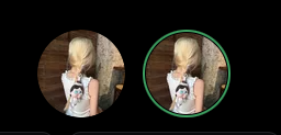 Anı defterindeki yan yana iki yuvarlak fotoğraf